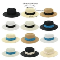 TureClos Ljetne žene široko podrumska slama Panama Roll up hat kaiš Buckle Fedora Beach Sun Hat Upf50
