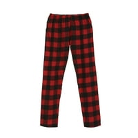 Božićna porodica koja odgovara pidžami postavljaju osnovne crvene vrhove i plaćene hlače xmas kućne