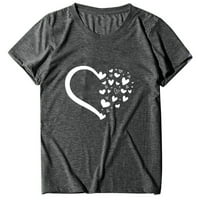 Fjofpr Ženske majice Žene, majica s kratkim rukavima u obliku srca