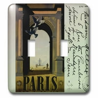 3Droza Vintage Travel Postcard Pariz - Dvostruki preklopni prekidač