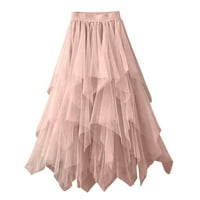 DrpGunly duga suknja Proljetna elastična ženska mreža puna suknja A-line boje struka High suknja Ljetne