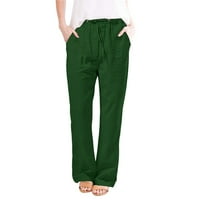 Žene Ležerne prilike u boji u boji labavi džepovi Elastični pojas za struk duge pantalone