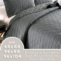 Exclusivo Mezcla 3-komadni kraljevski set veličine sa jastukom, rešetkaste prekrivene prekrivače prekrivane