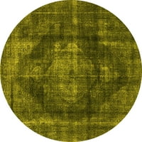 Ahgly Company unutarnje okrugle orijentalne žute industrijske prostirke, 5 'krug