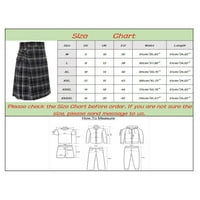 Duks za muškarce Modni škotski stil Plaidni kontrastni džep u boji Pleted suknja