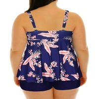 Sanviglor Ladies Swimwimweless Tankni setovi plus veličine Tummy Control Dvije kupaćim kostima cvjetno