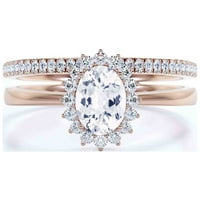 Prekrasan minimalistički 2. karat ovalni rez dijamantski prsten za angažman, klasični halo vjenčani
