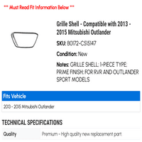 Grille Shell - kompatibilan sa - Mitsubishi Outlander 2014