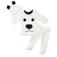 Dugi rukav od ruka medvjed pulover vrhovi zamotavaju pantalone za noge šešir 0-mjeseci beba