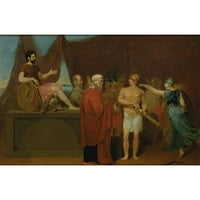 William Page Black Ornate Wood Framed Double Matted Museum Art Print pod nazivom - svađa Ahilova i Agamemnona