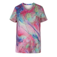 Ženski grafički kratki rukav Tors Ljetni trendy V izrez cvjetni print T-majice Labavi fit mekani kombinirani