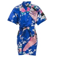 G. & Mrs Right Kids Satin cvjetni kimono robe, cvjetne djevojke ogrtači za vjenčanje spa zabava Pokloni
