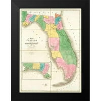 Burr, David Black Moderni uokvireni muzej Art Print pod nazivom - Karta Floride, 1839