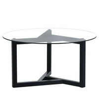 Okrugli stakleni stol za kavu Moderni koktel Tabela Jednostavna montaža sa kaljenom staklom Vrhom i