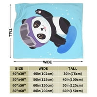 Svijetlo plava skijaška panda baca, super mekane flanelne pokrivače protiv plombe, 40 x30
