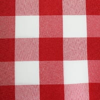 Ultimate tekstilni pravokutni poliesterski karirani stolnjak crvena i bijela
