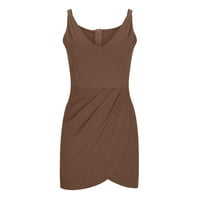 FINELYLOVE haljina za angažman Maxi haljina za žene Ljetna košulja haljina pune dužine bez rukava čvrstog