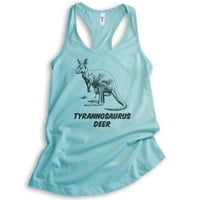 Tyrannosaurus Deer Tank Top, Ladies Racerback Tank top, kenguru, rezervoar za roo, Cancun, X-mali