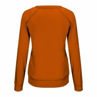 COURTY MUSIC THISHITTS za žene Dan zahvalnosti Okrugli džemper za bluzu s kapuljačom narančastom xl