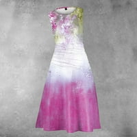 Clearsance YoHome Ljetne haljine Ženske princeze haljina seksi okrugli vrat tiskani struk ruched bez