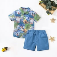Dječačka odjeća odjeća Hawaii Shorts Podešava dugme Dole Skraćenja kratkih rukava kratke hlače Ljetne