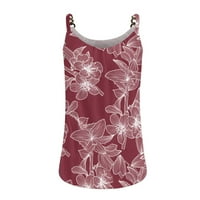 Žene Crewneck Tank Shirts Ribded Knit Camisole Casual Ljetna košulja za cvijeće TOP poklon za žene