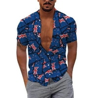Ljetni trendi čišćenje muški košulja Muška ljetna neovisnost Dan stila Štampana majica s kratkim rukavima