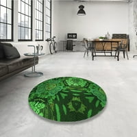 Ahgly Company u zatvorenom okruglom uzorkovima dubokog smaragdnog zelenih prostirki, 6 'okruglica