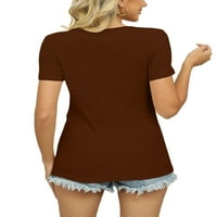 Majica Capreze za žene Majica od pune boje šuplje od ljetnih vrhova Slim Fit Tunic bluza kratki rukav