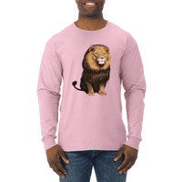 Slatka sjedi afrički lav životinjski ljubavnik muška majica dugih rukava