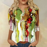 Ženska nova gumba ovratnik modne printene rukave retro tiskani majica Slim Popust Ležerne prilike