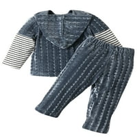 Glookwis Toddler Striped Outfit Outfit Larosed Outfits Elastični struk Ležerne prilike i hlače Boja