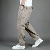 IOPQO teretne hlače za muškarce muške modne casual labavo pamučne plus veličine džep čipkasti elastične