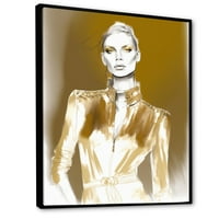Art DesimanArt Visoka model modela u zlatu VIII Modna žena uokvirena platna otiska u. Široko u. Visoko