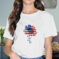 Dan nezavisnosti Žene T-majice Suncokret tiskani majica kratkih rukava Okrugli vrat Top Jednostavno