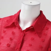 Adviicd majice za žene Ženske kornjače dugih rukava na dugim rukavima ženske bluze s dugim rukavima Pogledajte kroz gumb niz majice Roll