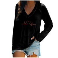 Padne bluze za žene ženske modne casual labavo zaljubljeni ispisuje pulover u pulover s pulovernom bluzom