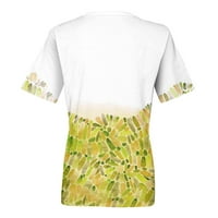 Feterrnal ženska modna ležerna ispisana s kratkim rukavima s kratkim rukavima V-izrez na velikim majicama