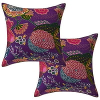 Stylo kultura Indijski ukrasni jastuk za bacanje Kantha ljubičasta tiskana kućni dekor pamuk tropicana