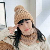 Wanwan Parent-Child Pleteni šešir i topliji vrata - rastezanje i otporan na vjetar - zadebljani za toplinu - jesen i zima - savršena za mamu i baby - Beanie Scarf Kit