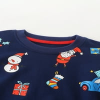 CODUOP Christmas Kids Boys Duks povremeni print dugih rukava Xmas Pulover majica