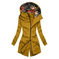 Jakne kaputi za žene dugih rukava dame u boji sa zatvaračem u obliku pamučnog postolja Corduroy ispunjena pamučna stalka navraća za pune jakne