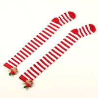 Ženska božićna prugasta nad čarapama koljena bedra visoke čarape