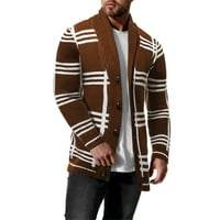 Muška zimska prugasta ispisana Chunky pletenica labava džemper jakna