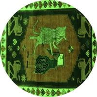 Ahgly Company u zatvorenom okruglom životinjskim zelenim tradicionalnim prostirkama, 8 'runda