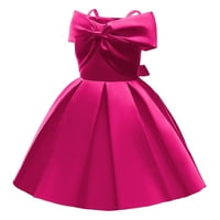 FESFESFES djevojačke djevojke haljina od punog boja temperamentna na ramena nagnuta suknja rođendanski