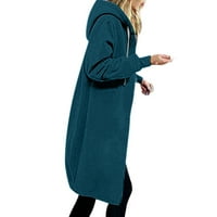 Ženske zimske jakne s kapuljačom ženske jakne u boji za zgušnjavanje i runo i zimske ležerne patentne