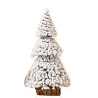 Gyedtr minijaturni božićni stablo Snježni ukrasi sa drvenim osnovama za minijaturne scene, božićno izrađivanje