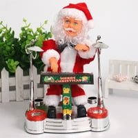 Heiheiup Electric Santa Clau Twistring Plišane lutke Božićni ukrasi za prozor Dječji božićni pokloni i igračke klavirske gitare Muzika elektronička piletina malo