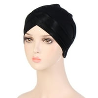 Temacd Svijetle svilene bujne elastične magera za glavu na šeši preklopno prekriva turban kapu za kosu